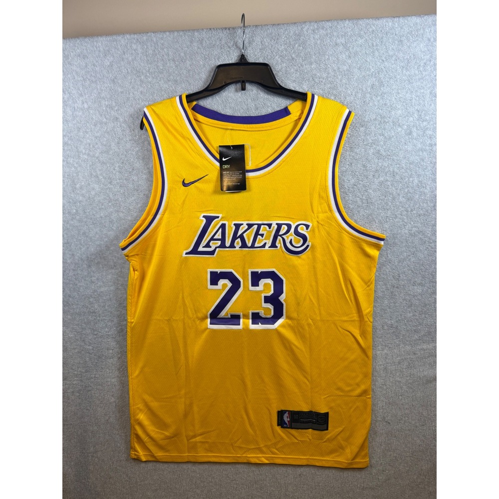 Nike LeBron James Los Angeles Lakers Icon Edition Swingman Jersey Yellow Size 50